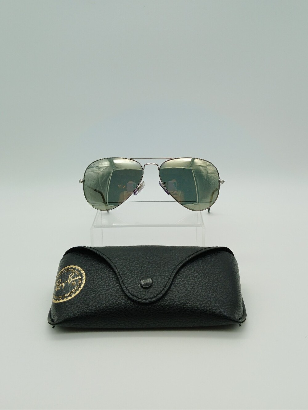 Ray-Ban Aviator Sunglasses in Green Lens with Silver Frame RB 3025